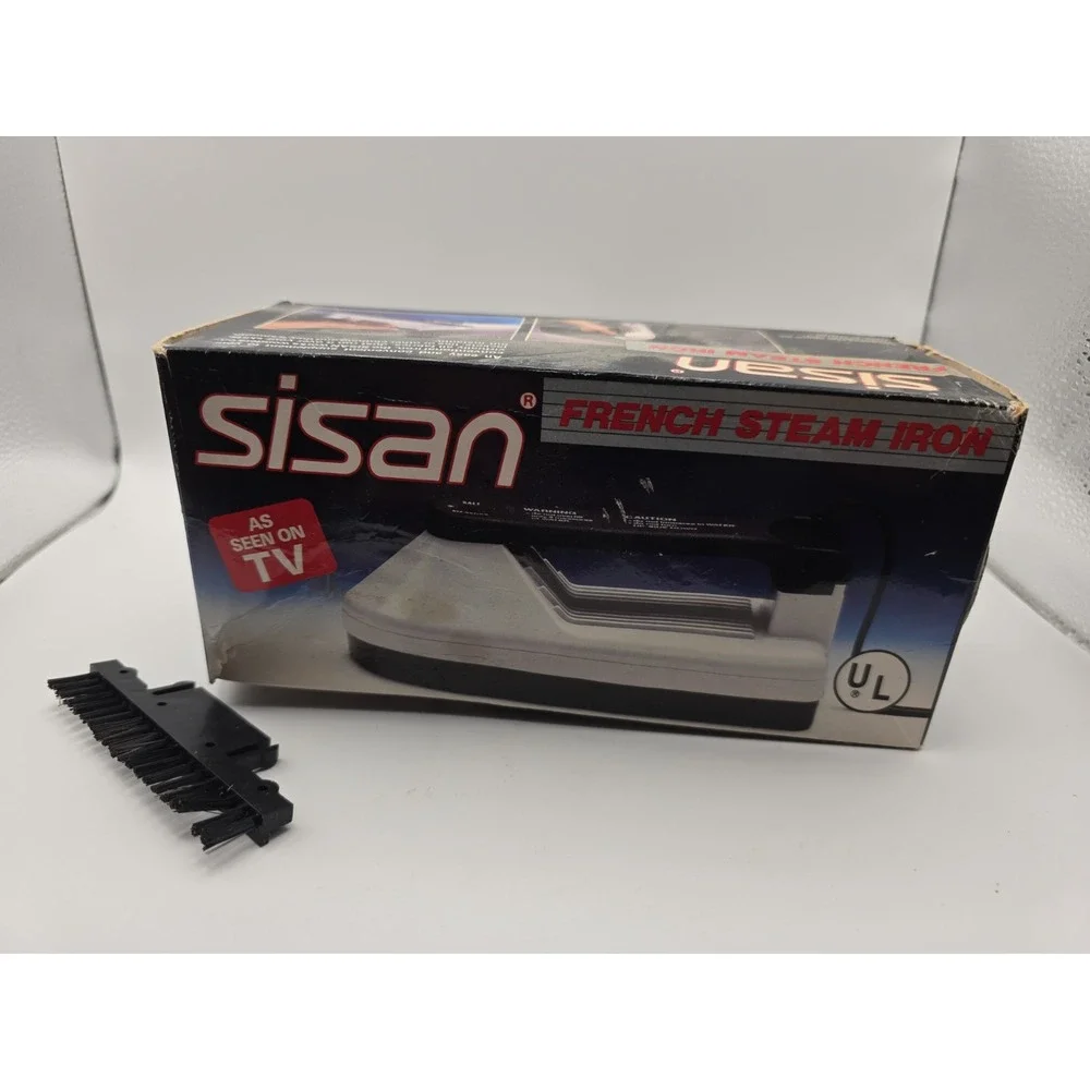 Vintage Sisan French Steam Iron AS SEEN ON TV - original box Style # SI 003